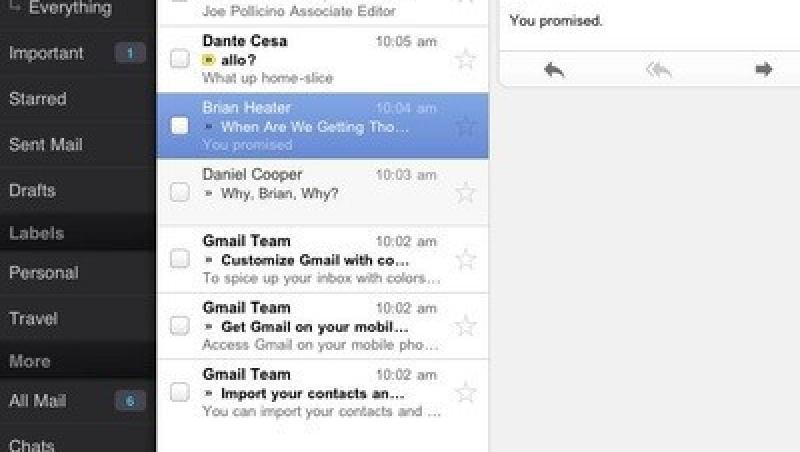 Aplicatia Gmail pentru iPad si iPhone