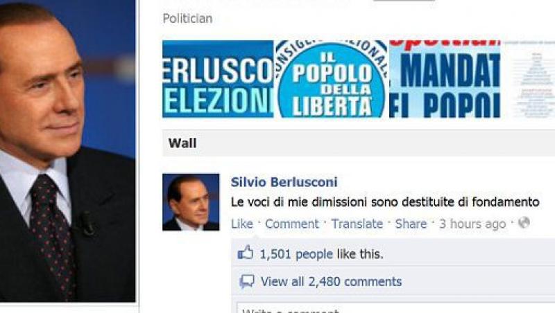 Silvio Berlusconi, pe Facebook: 