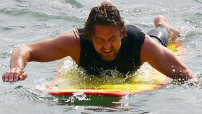 Actorul Gerard Butler, salvat de la inec dupa un accident de surfing in timpul unor filmari