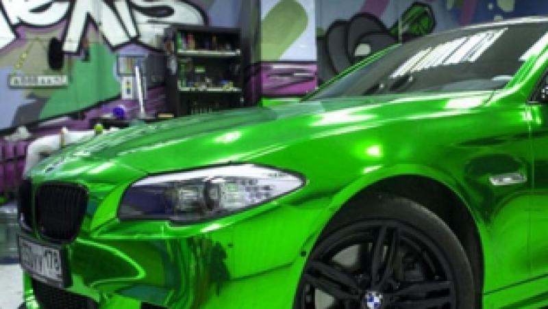 Tuning in stil verde-cromat pentru BMW Seria 5