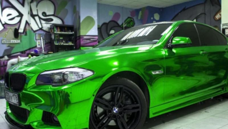 Tuning in stil verde-cromat pentru BMW Seria 5