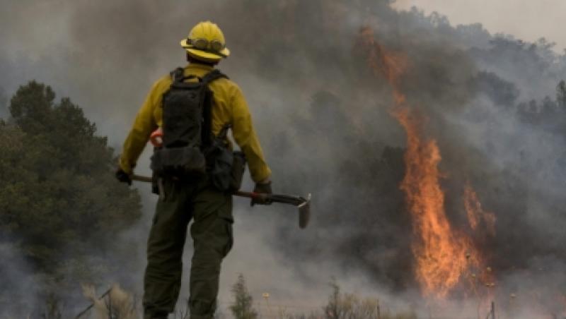 Sute de hectare de vegetatie ard la Caras-Severin, de noaptea trecuta
