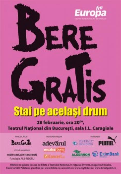 Pe 28 februarie, Bere Gratis concerteaza la Teatrul National