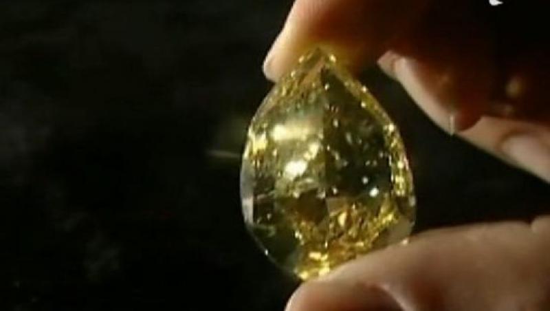 Diamant galben de peste 110 carate, expus in Londra