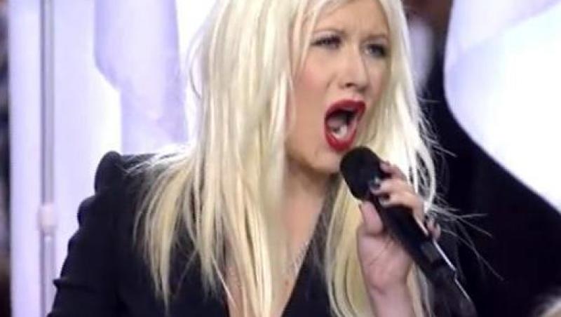 Christina Aguilera a uitat imnul national in fata a milioane de telespectatori