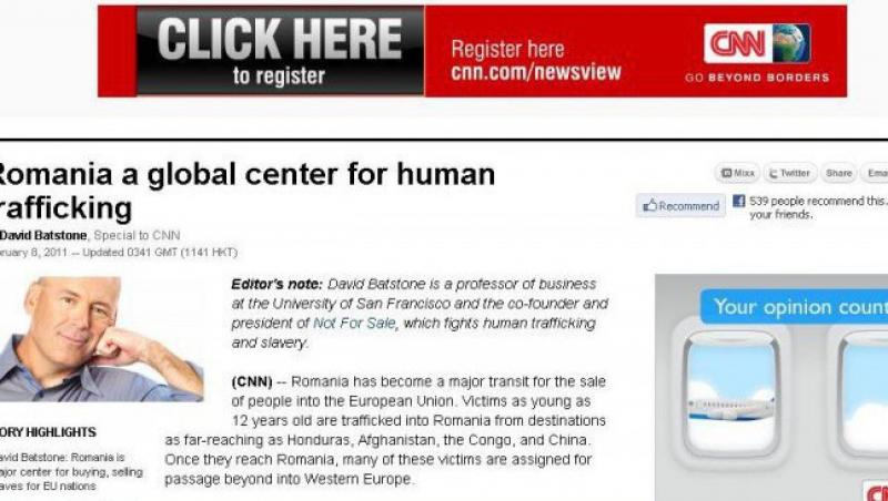 CNN: Romania, centru international pentru sclavia moderna
