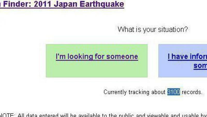 Google a creat un site pentru contactarea persoanelor dupa cutremurul din Japonia