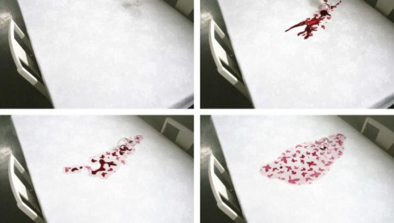 FOTO! Underfull - fata de masa care transforma petele in poezie