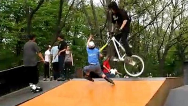 VIDEO! Accident la SkatePark-ul din Herastrau!