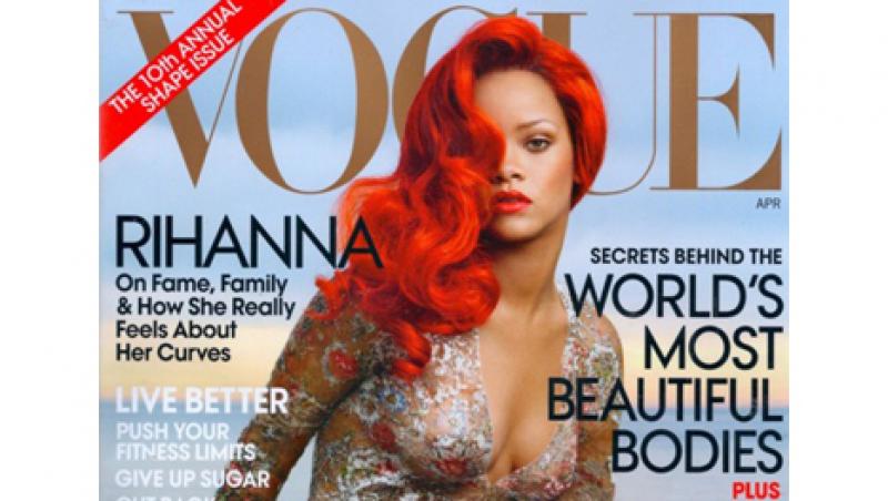 FOTO! Rihanna apare pe coperta revistei Vogue, in numarul de aprilie