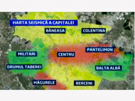 Harta seismica a Bucurestiului. Vezi cartierele expuse in caz de cutremur!