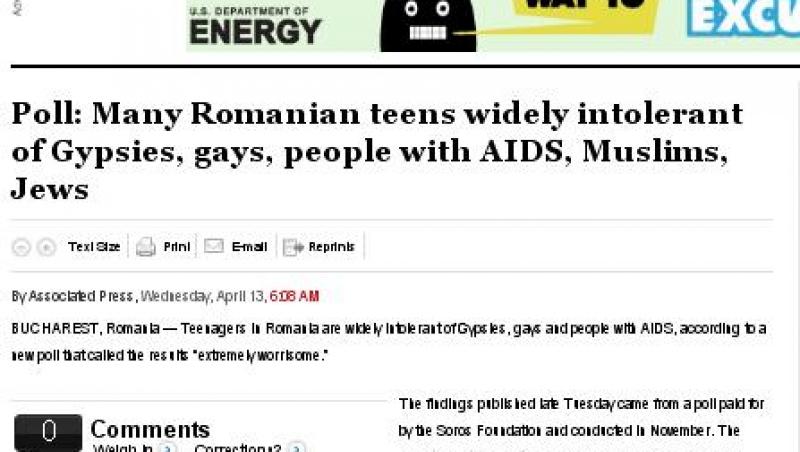 Washington Post: Un numar foarte mare de tineri din Romania ar putea fi rasisti