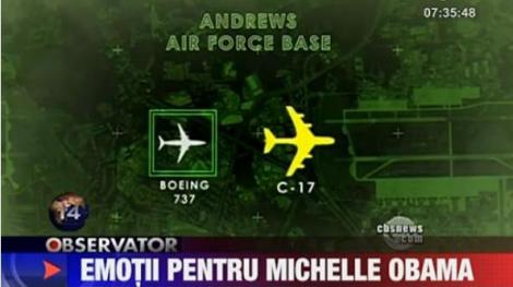 VIDEO! Michelle Obama, aproape de un accident aviatic