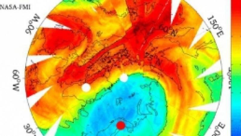 Gaura din stratul de ozon de deasupra Arcticii, la un nivel record