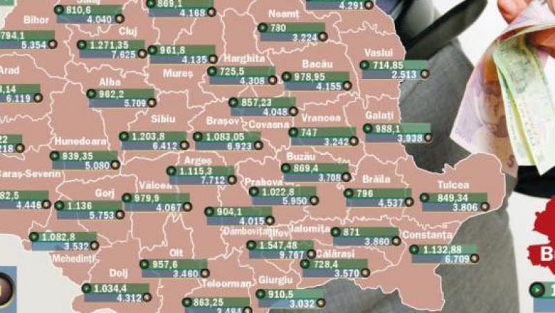 Unde e bine sa traiesti in Romania: Vezi harta nivelului de trai!