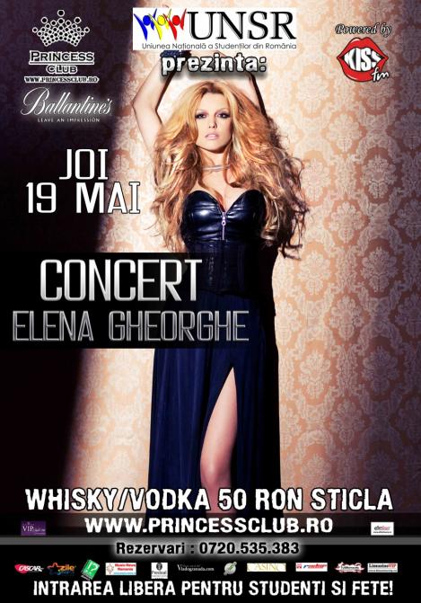 Elena Gheorghe canta live pentru studenti in club Princess!