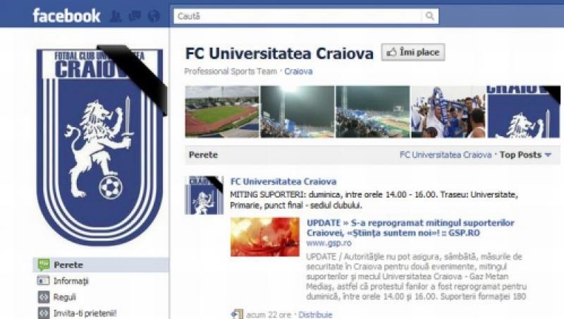 FOTO! Doliu pe pagina de Facebook a Universitatii Craiova!