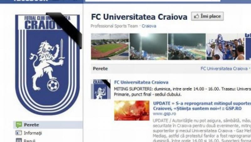 FOTO! Doliu pe pagina de Facebook a Universitatii Craiova!