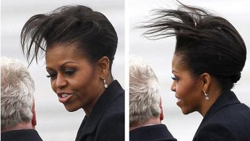 VIDEO! Michelle Obama, cu coafura distrusa in Irlanda