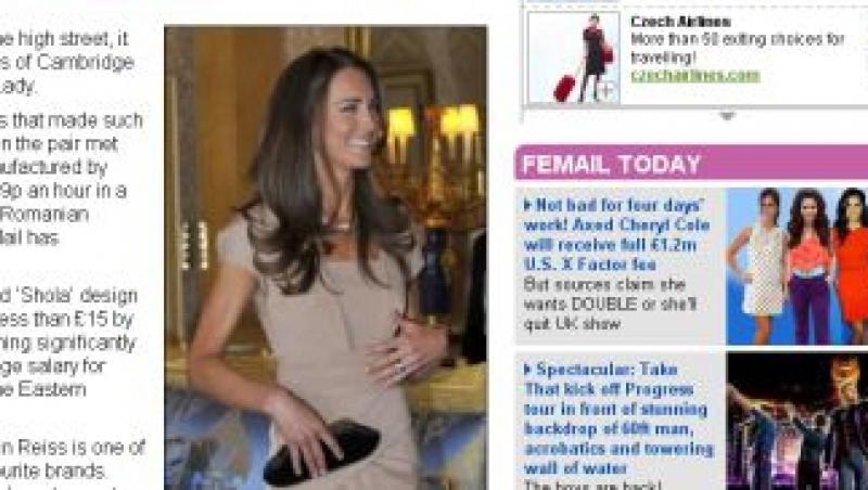 Rochia purtata de Kate Middleton la intalnirea cu sotii Obama, facuta in Romania