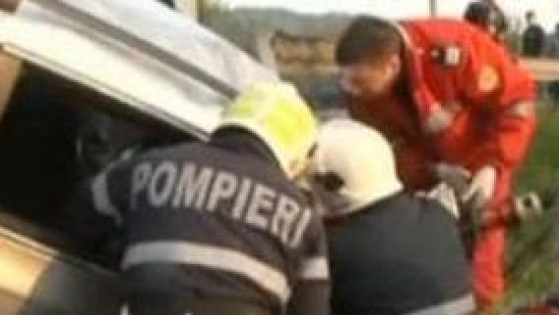 VIDEO! Accident cumplit in Dej, in urma coliziunii unei masini cu un TIR