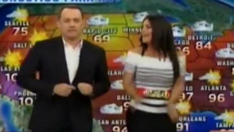 VIDEO! Tom Hanks prezinta vremea dansand la o televiziune spaniola