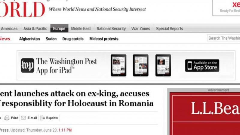 Washington Post: Atacul lui Basescu la adresa Regelui Mihai aduce aminte de era comunista