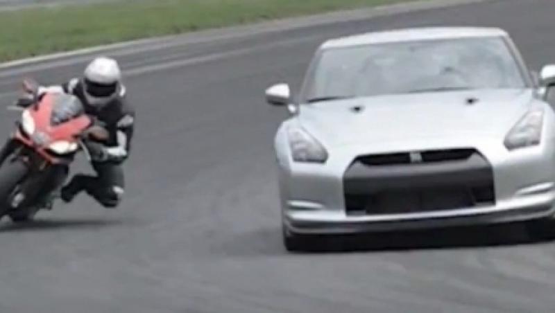 VIDEO! Superintrecere: Nissan GT-R versus Aprilia RSV4