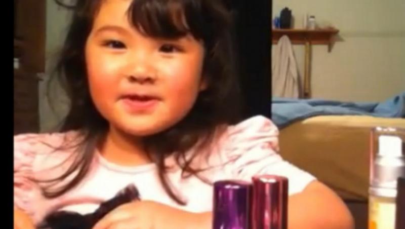 VIDEO! O fetita de 5 ani este noul guru al machiajului pe internet