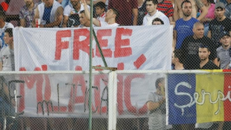 Romania ar putea fi sanctionata de UEFA din cauza unui banner pro Ratko Mladici