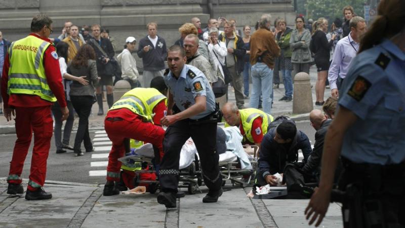 GALERIE FOTO! Explozie, urmata de un atac armat la Oslo/ 7 morti in deflagratie, iar alti 4 ucisi de un barbat deghizat in politist