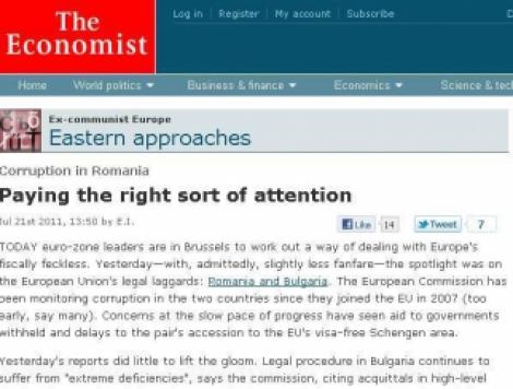 The Economist: Coruptia din scolile romanesti nu este inclusa in mecanismul de monitorizare al UE