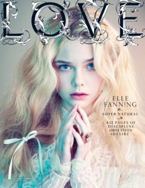 FOTO! Elle Fanning, misterioasa si gotica pe coperta revistei "Love"