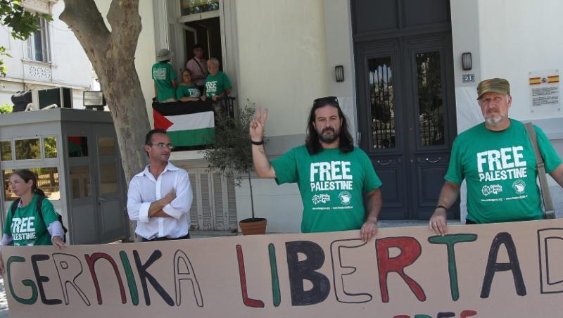 Ambasada Spaniei in Grecia, ocupata de militantii pro-palenstinieni