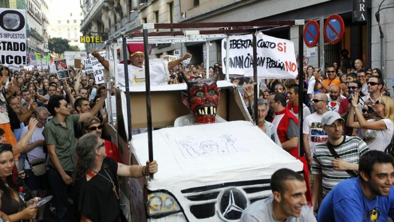 Madrid: Manifestatie violenta impotriva vizitei Papei Benedict al XVI-lea