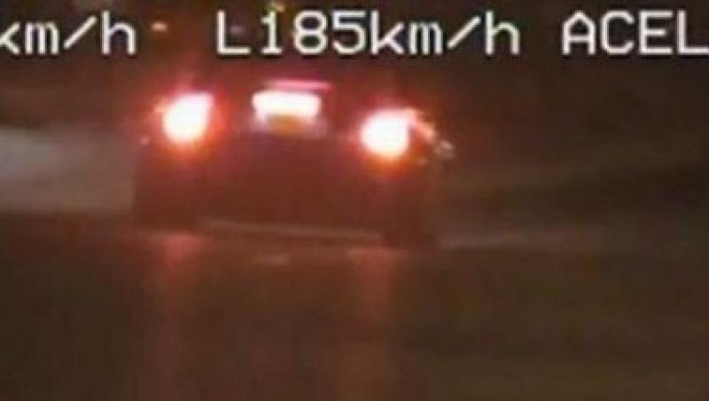 VIDEO! Un vitezoman a fost prins cu 185 km/h in Capitala. Permisul i-a fost suspendat