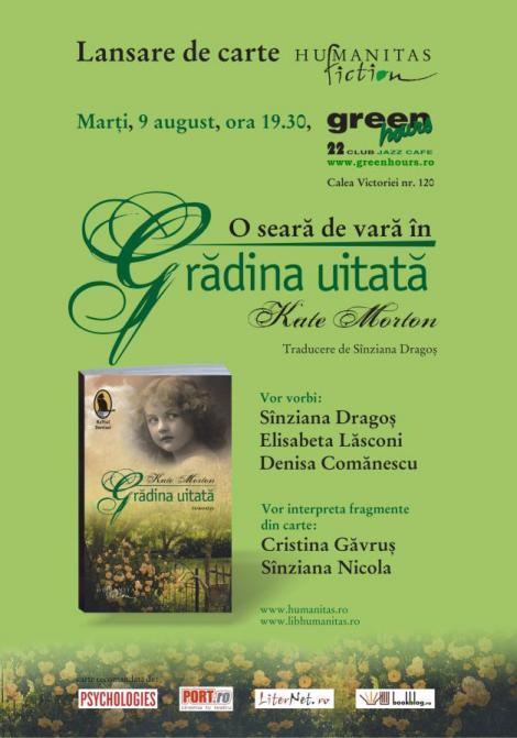 Cartea "Gradina uitata" va fi lansata marti in Green Hours