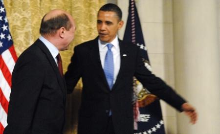 Traian Basescu se intalneste cu presedintele Obama, in vizita oficiala din SUA