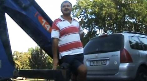 VIDEO! Timisoara: Scandal pentru o masina ridicata