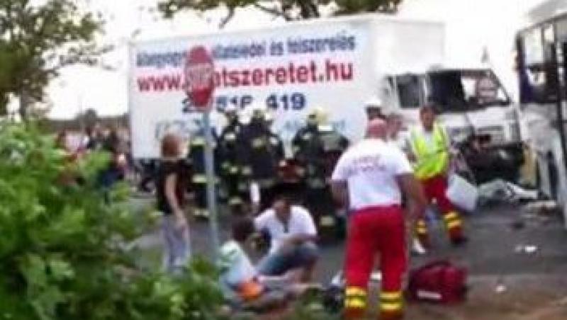 VIDEO! TIR romanesc implicat intr-un accident grav in Ungaria