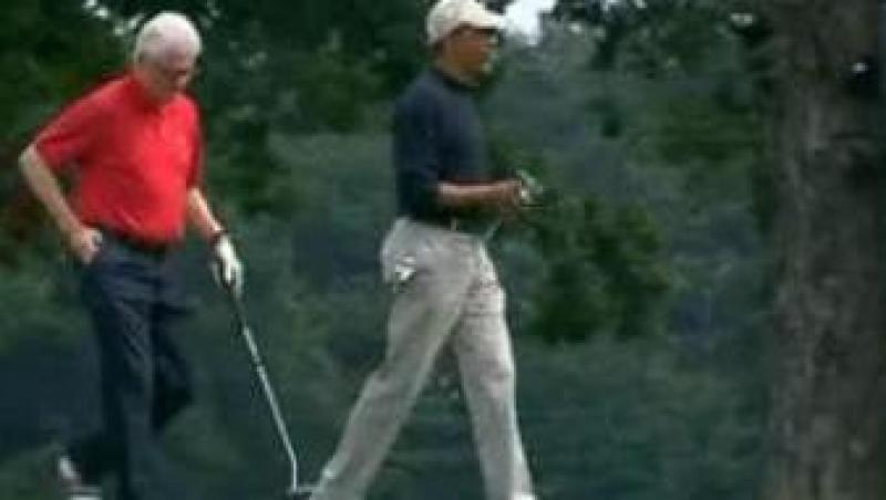 VIDEO! Barack Obama si Bill Clinton, adversari la golf