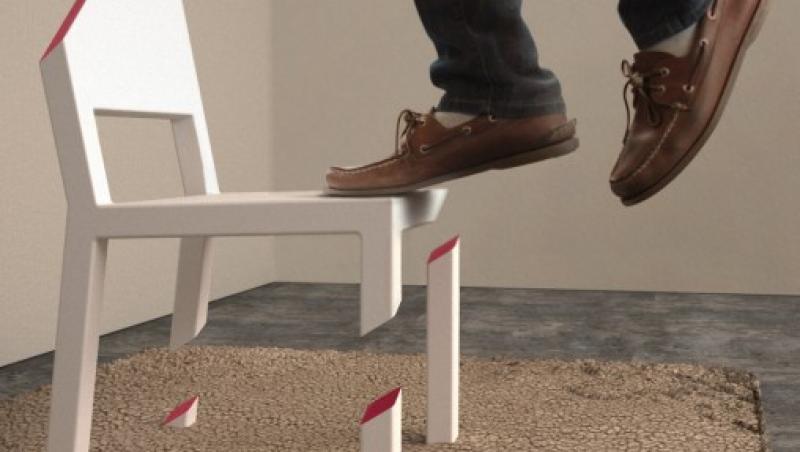 FOTO! Design indraznet: scaunul cu un singur picior intreg