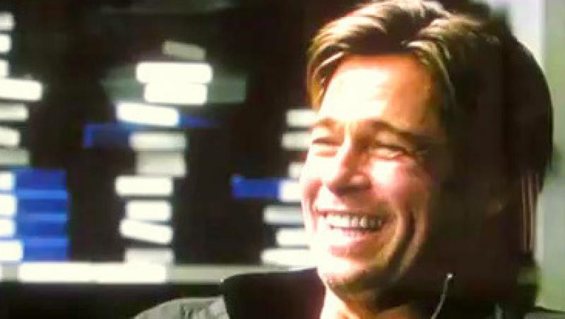 VIDEO! Brad Pitt rade in hohote pe platoul de filmare!
