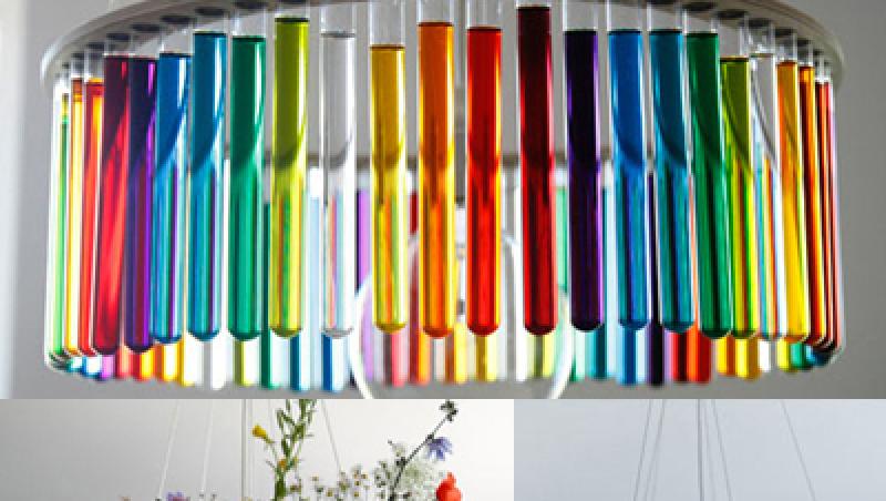 Ingenios: Candelabrul realizat din eprubete colorate