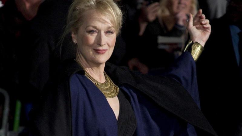 Meryl Streep a pasit pe un covor albastru, la premiera europeana a filmului 