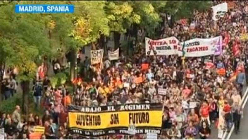 Noi proteste impotriva masurilor de austeritate, in Spania si Portugalia