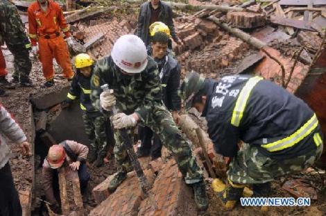 Drama in China: 18 elevi ingropati de vii, in urma unei alunecari de teren 