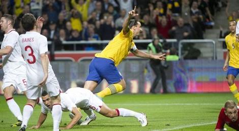 VIDEO! Ibrahimovic a inscris 4 goluri in poarta Angliei! Ultimul dintr-o "foarfeca" senzationala de la 25 de metri!