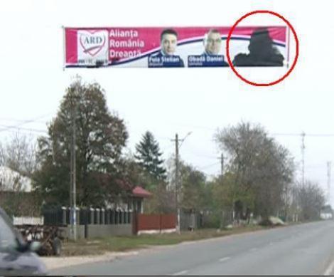 Un primar PDL si-a sters cu trafaletul poza de pe bannerele electorale