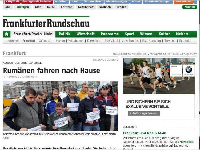 Romanii, sclavi pe un santier din Frankfurt